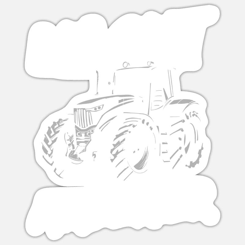 Landwirtschaft Bauer Traktor - Sticker Größe S (10 x 10 cm) - Mattweiß