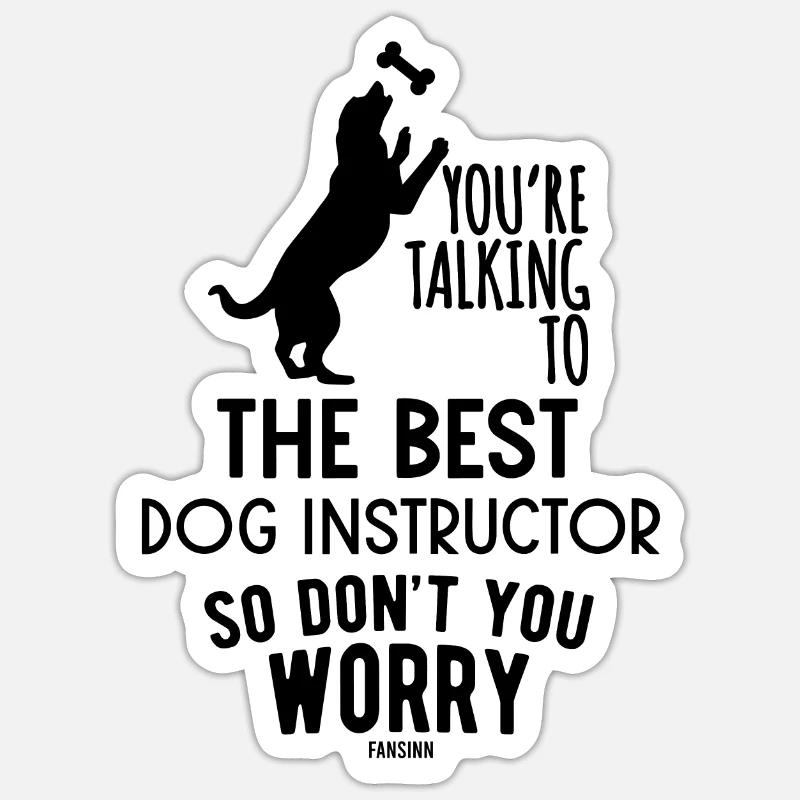 meilleur dresseur de chiens - Sticker taille S (10 x 10 cm) - blanc mat