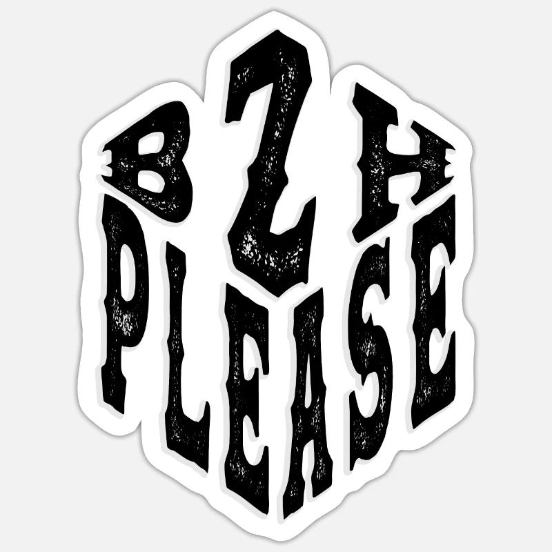 BZH Bitte - Sticker Größe S (10 x 10 cm) - Mattweiß
