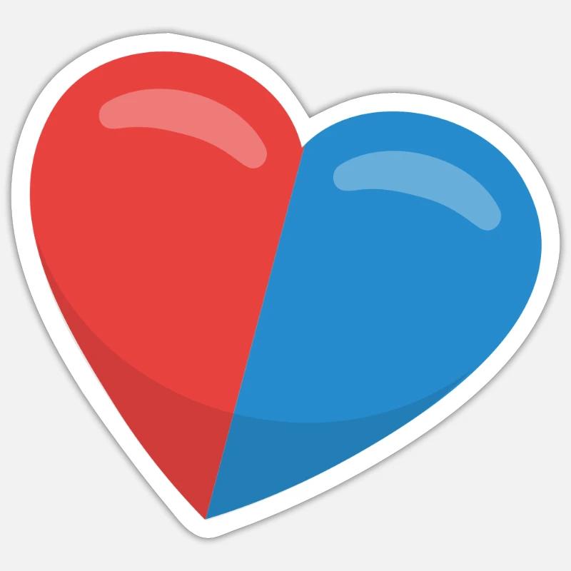 Cuore con stemma Ticino Svizzera - Sticker formato S (10 x 10 cm) - bianco opaco