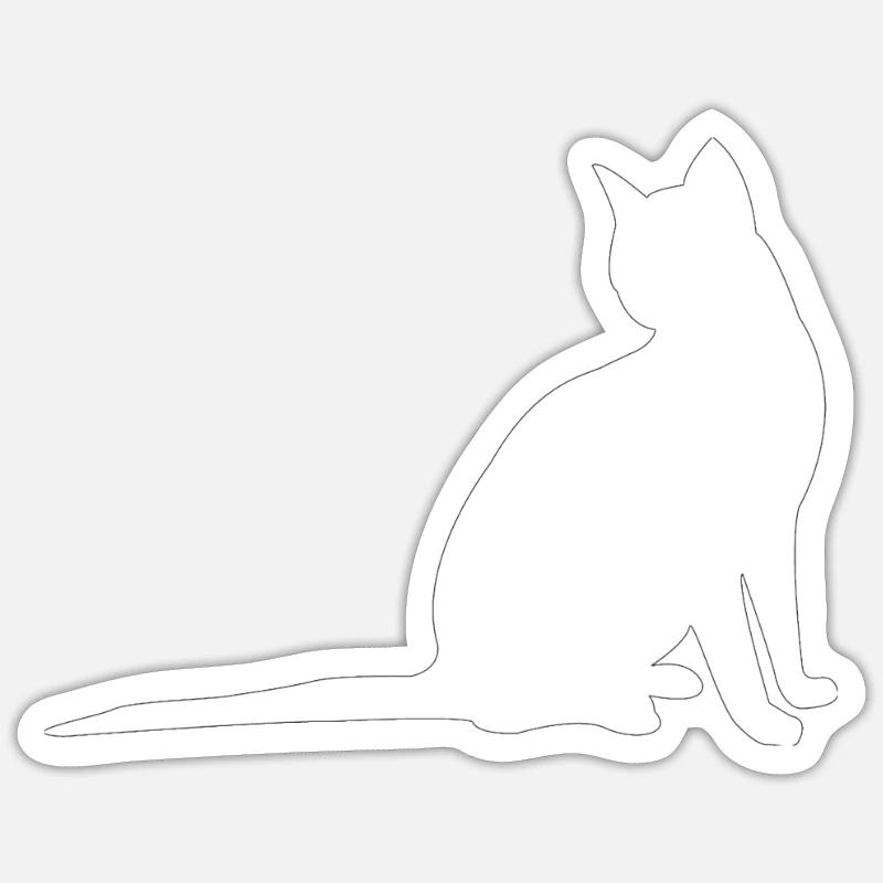 Chat blanc - Sticker taille S (10 x 10 cm) - blanc mat