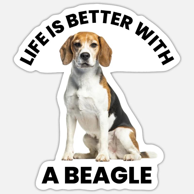 Conception de propriétaire de Beagle La vie est meilleure avec un Beagle Sticker taille S (10 x 10 cm)