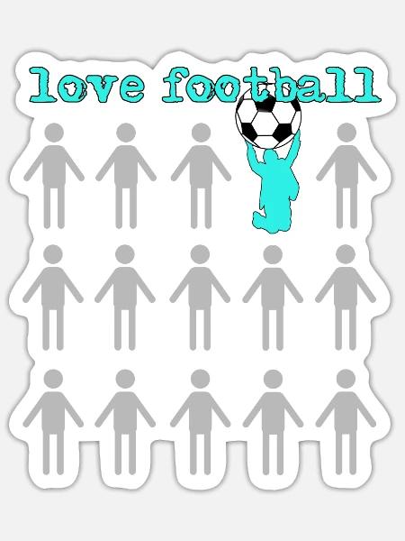 Ich liebe Fußball - Sticker Größe S (10 x 10 cm) - Mattweiß