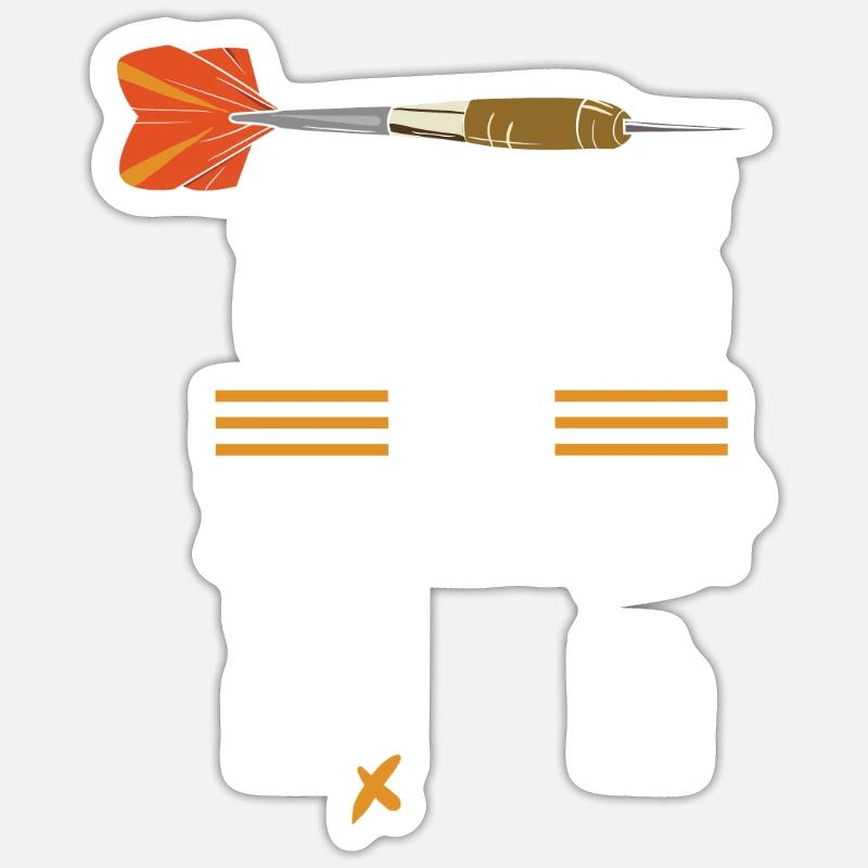 Fléchettes Dart Dart Dart Player - Sticker taille S (10 x 10 cm) - blanc mat