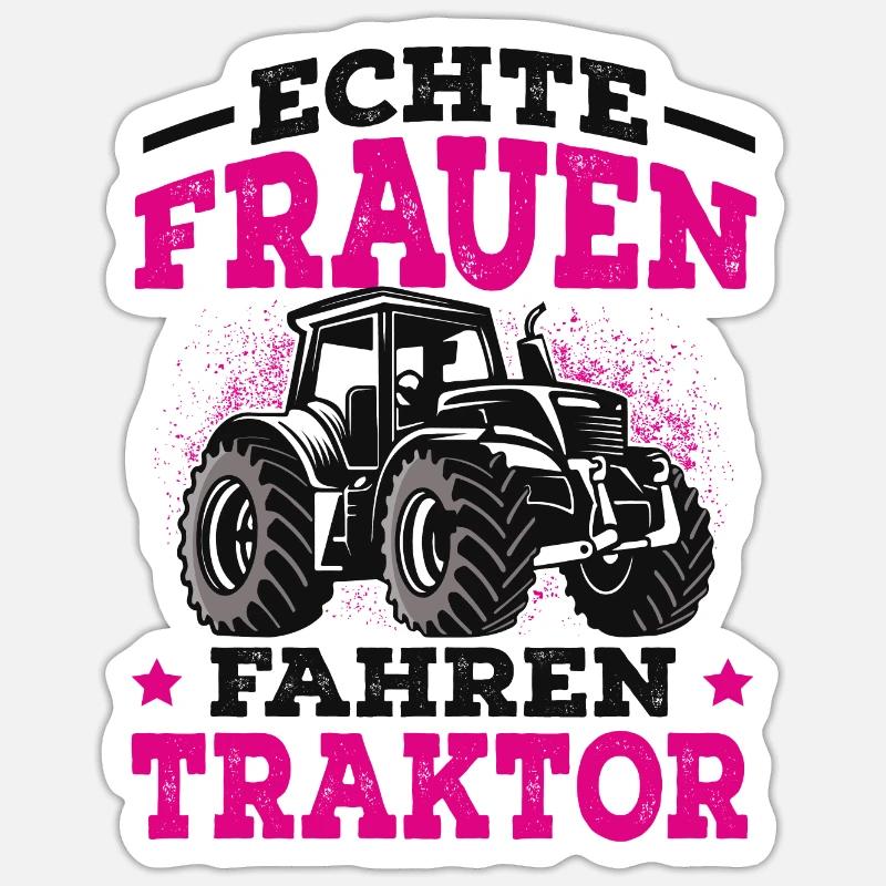 Traktor - Sticker Größe S (10 x 10 cm) - Mattweiß