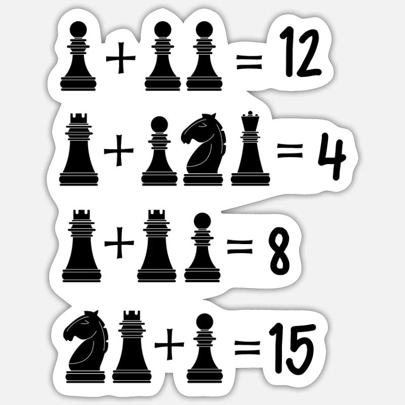 Funny Chess Brain Teaser arithmetic Task Chess Game Sticker size S (10 x 10 cm)