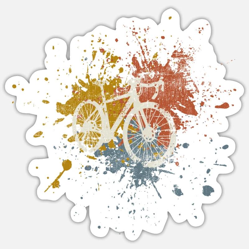 Rennrad retro - Sticker Größe S (10 x 10 cm) - Mattweiß