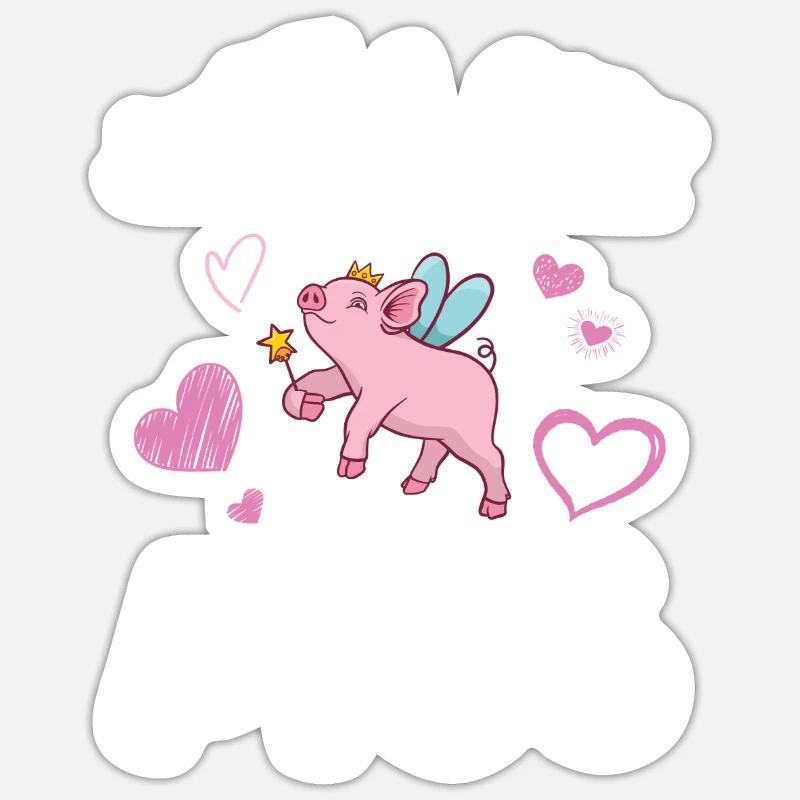 Cochon cochon cochons - Sticker taille S (10 x 10 cm) - blanc mat