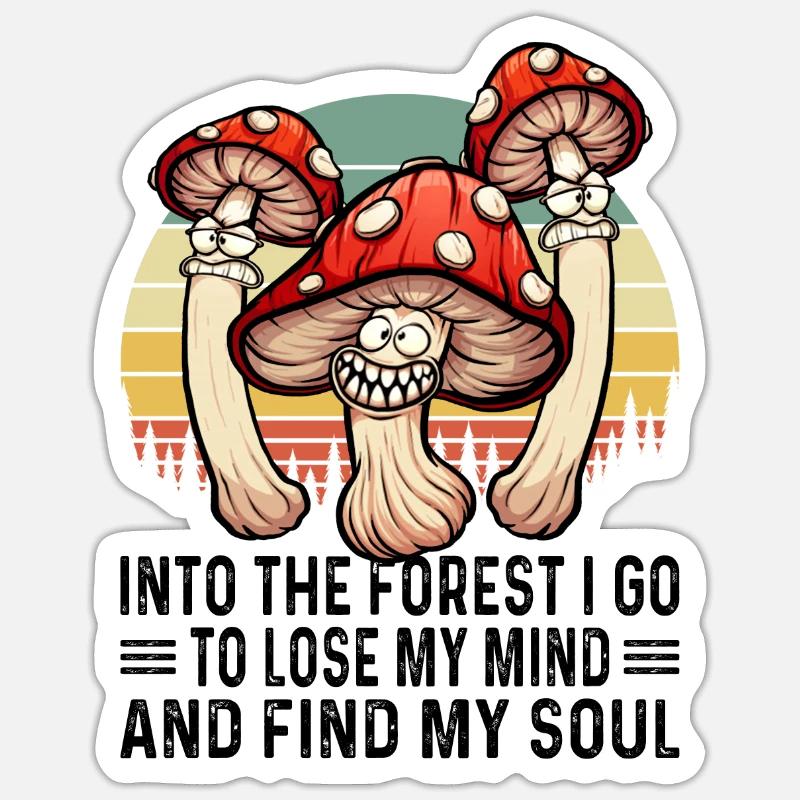 Magic Mushrooms Psychedelisch Drogen Halluzinogen - Sticker Größe S (10 x 10 cm) - Mattweiß