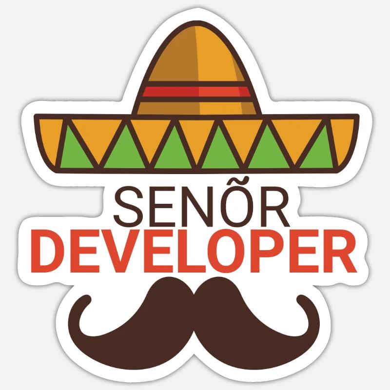 « Senor Developer, Senior Developer » | Programmeurs Sticker taille S (10 x 10 cm)