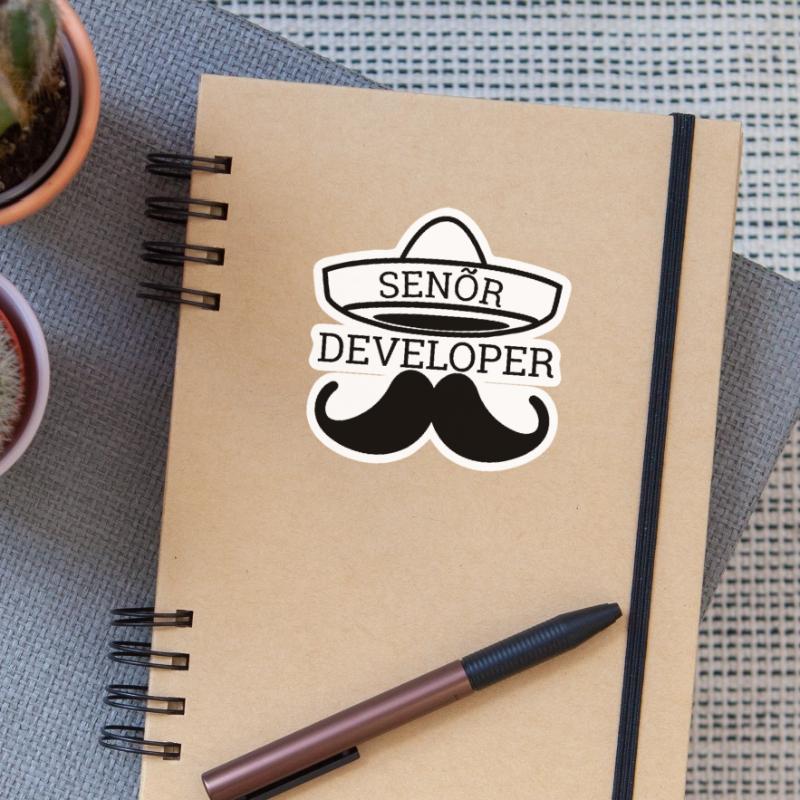 "Senor Developer, Senior Developer" | Programmer Sticker size S (10 x 10 cm)