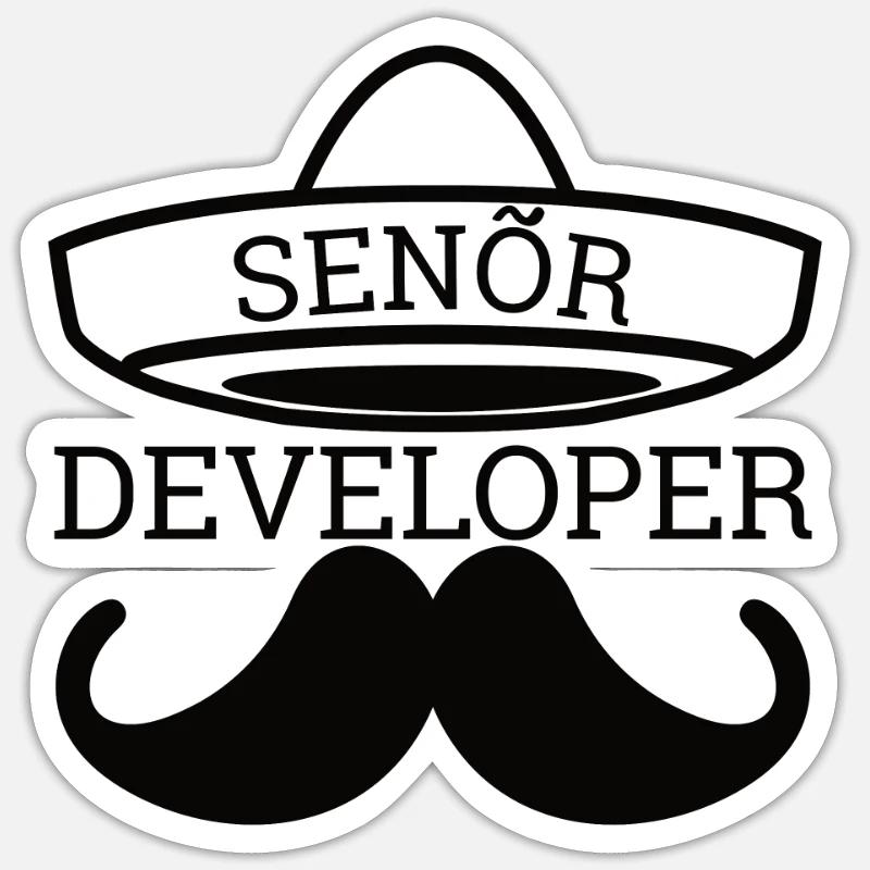 « Senor Developer, Senior Developer » | Programmeurs Sticker taille S (10 x 10 cm)