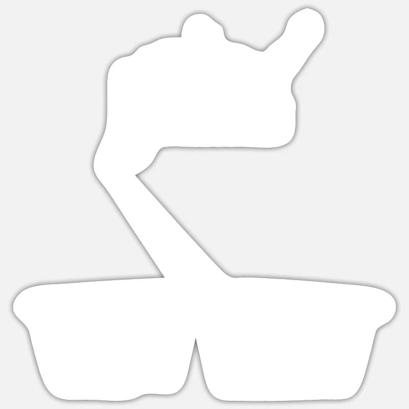 Trampolin Geschenk - Sticker Größe S (10 x 10 cm) - Mattweiß