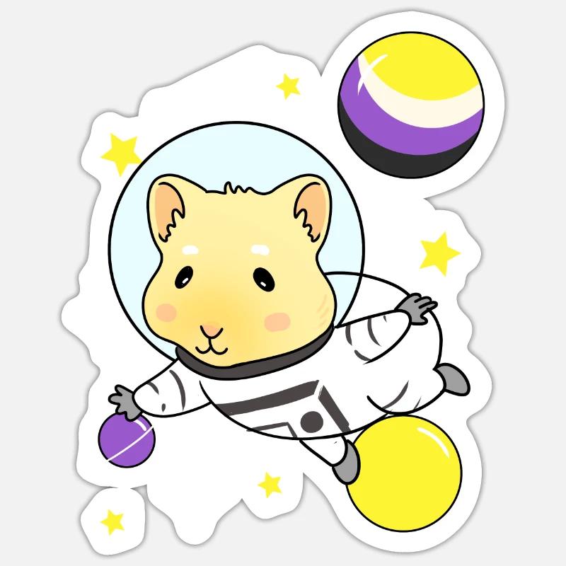 Nonbinary guinea pig Nonbinary Pride Sticker size S (10 x 10 cm)