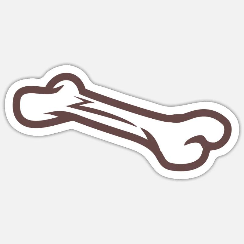 Knochen - Sticker Größe S (10 x 10 cm) - Mattweiß