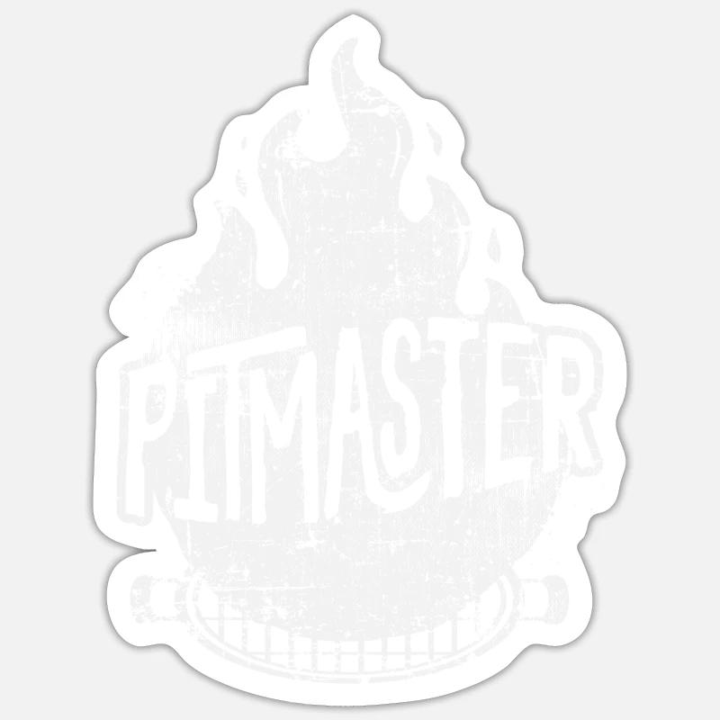 Gril à griller - Sticker taille S (10 x 10 cm) - blanc mat