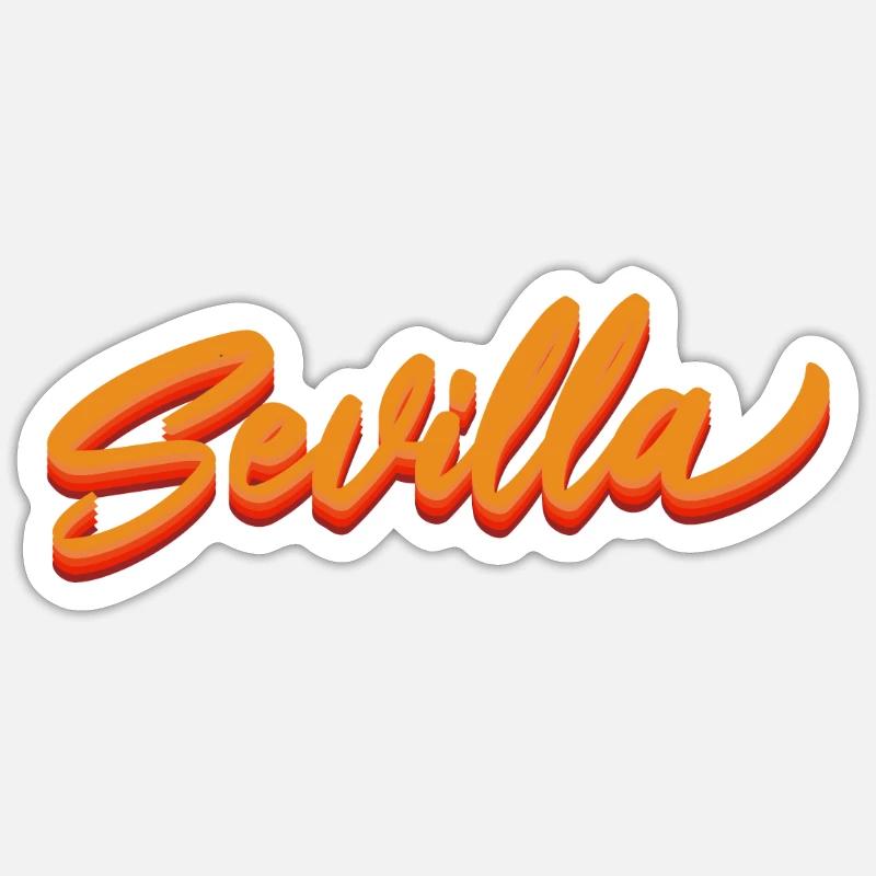 Sevilla Gradient Script Logo Sticker taille S (10 x 10 cm)