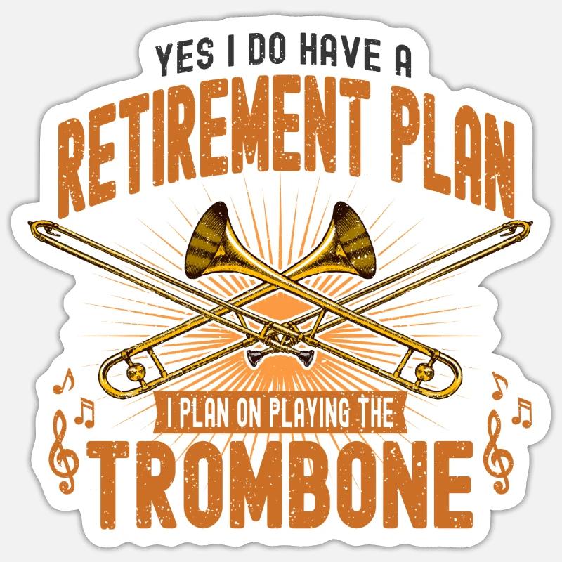 trombone - Sticker size S (10 x 10 cm) - white matte