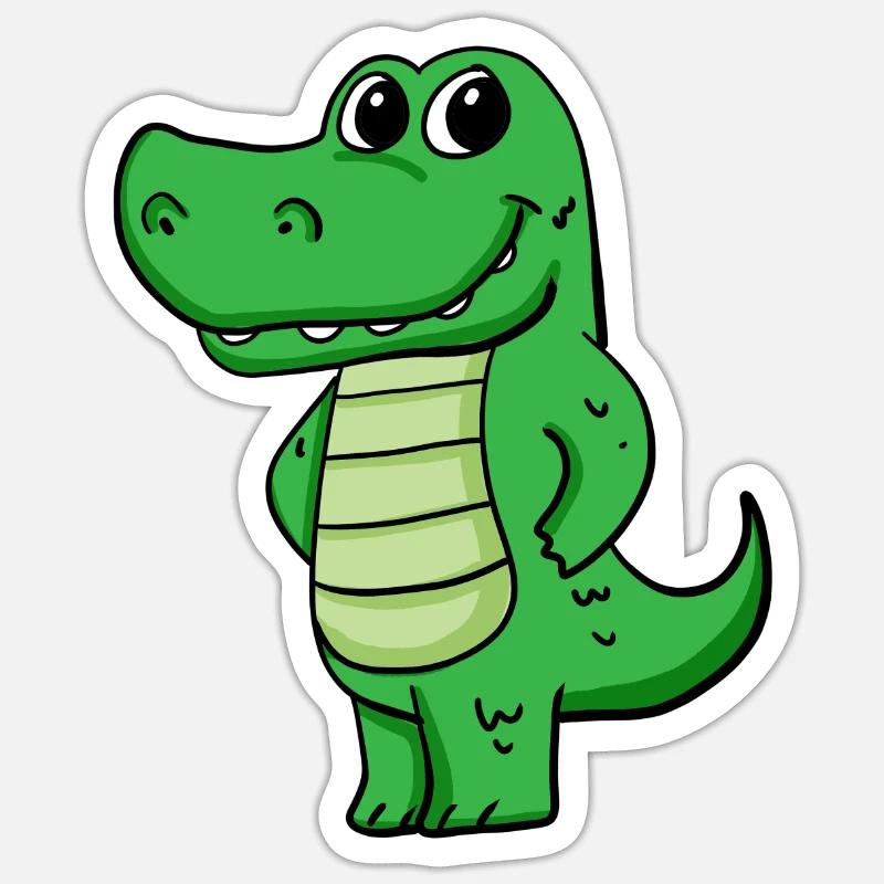 crocodile - Sticker taille S (10 x 10 cm) - blanc mat