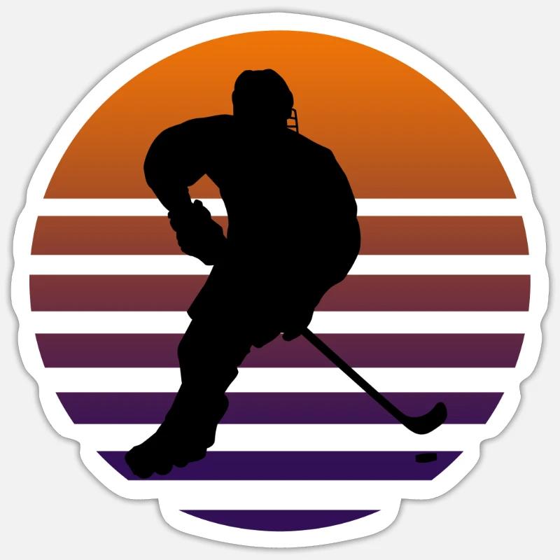 Inline hockey player - Sticker size S (10 x 10 cm) - white matte