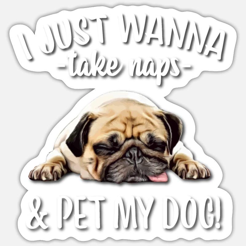 Pug - Sticker size S (10 x 10 cm) - white matte