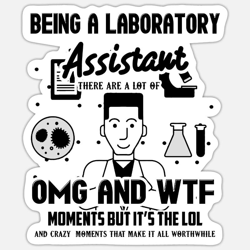 Als Laborassistent Hemden - Sticker Größe S (10 x 10 cm) - Mattweiß