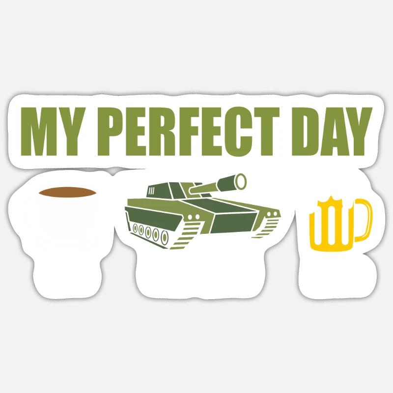 Tank Panzerfahrer Panzer - Sticker Größe S (10 x 10 cm) - Mattweiß