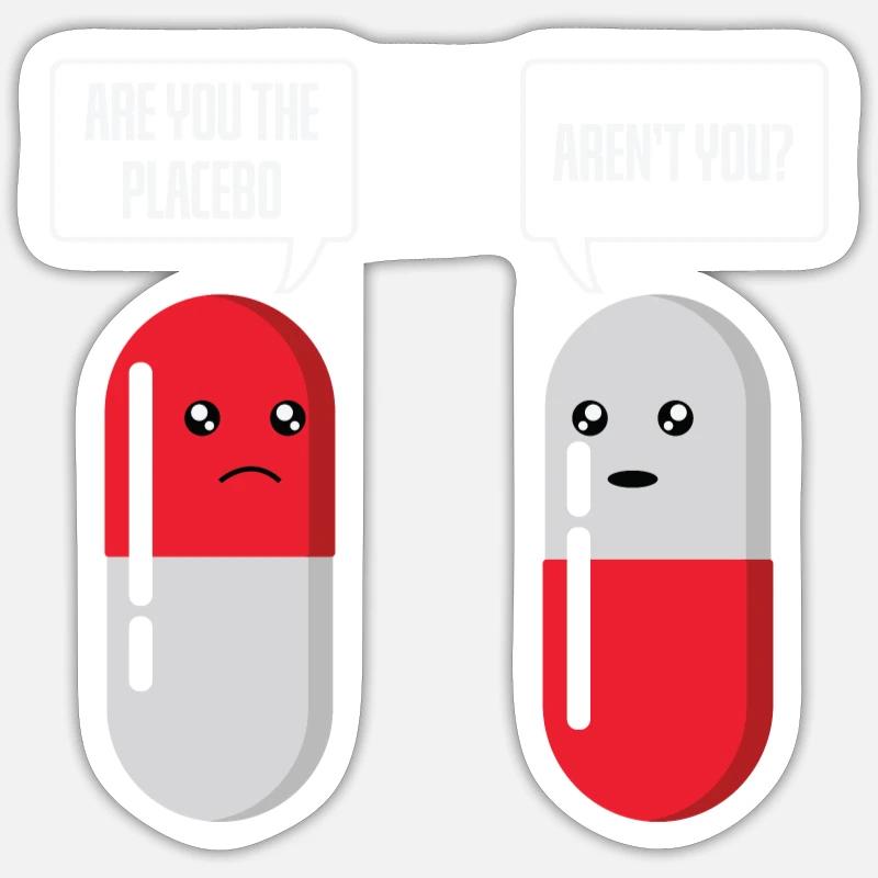 Placebo effect confuses even dummy medication Sticker size S (10 x 10 cm)