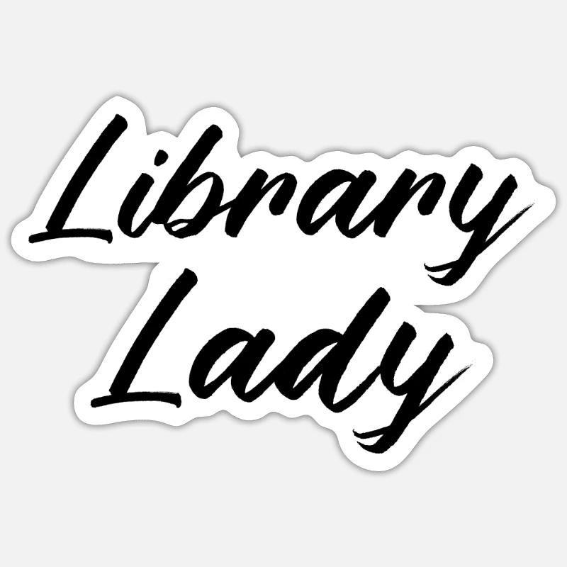 BIBLIOTHÈQUE: Library Lady - Sticker taille S (10 x 10 cm) - blanc mat