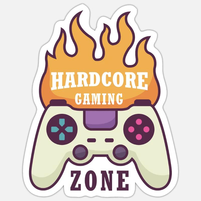 Gamepad on Fire - Sticker Größe S (10 x 10 cm) - Mattweiß