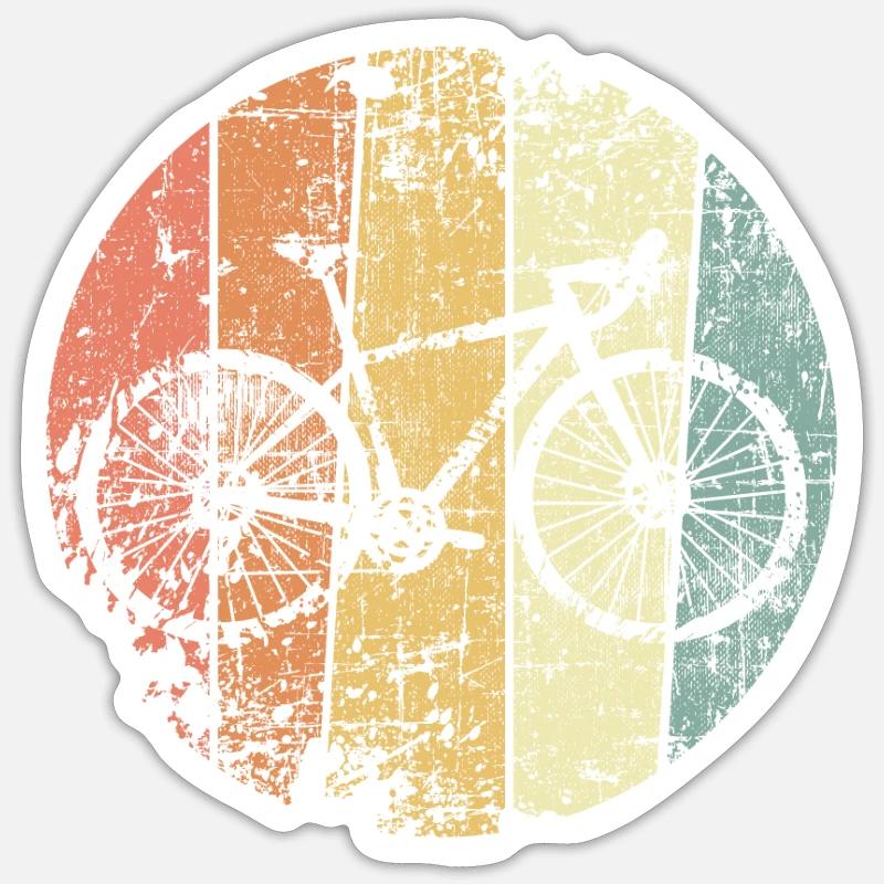 Vélo vintage de course - Sticker taille S (10 x 10 cm) - blanc mat