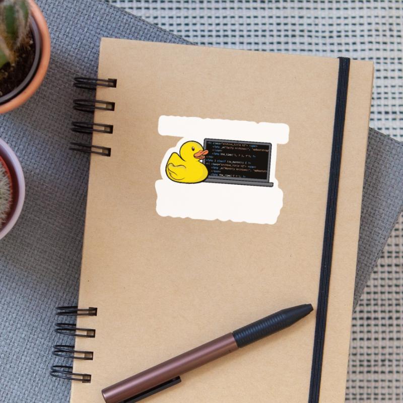 Programmeurs Canard Programmation Debugging Drôle Sticker taille S (10 x 10 cm)