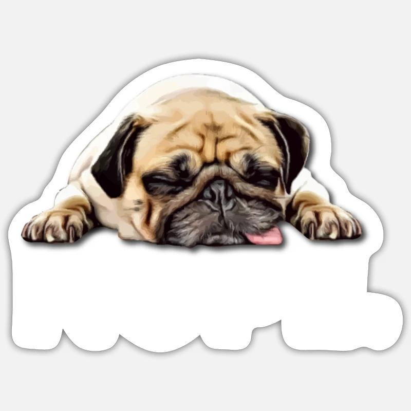 Pug - Sticker size S (10 x 10 cm) - white matte