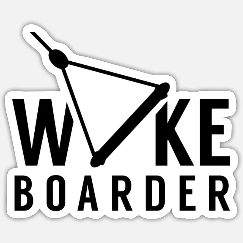 Wakeboarder wakeboard wakeboarding wake - Sticker size S (10 x 10 cm) - white matte