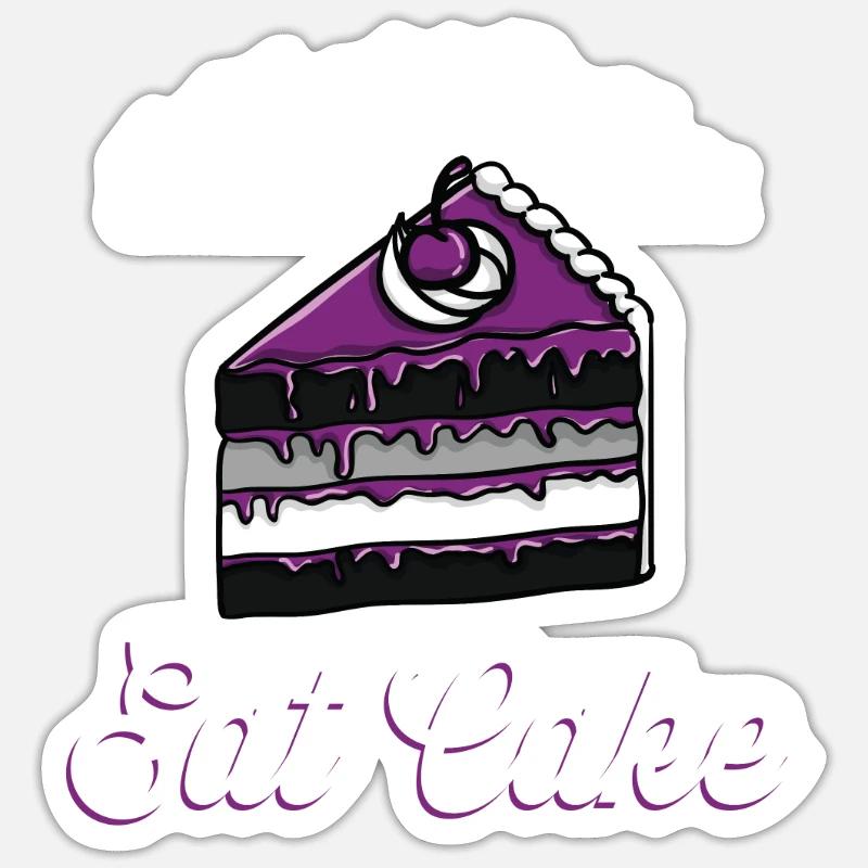 I Would Rather Eat Cake Ace Pride - Sticker Größe S (10 x 10 cm) - Mattweiß