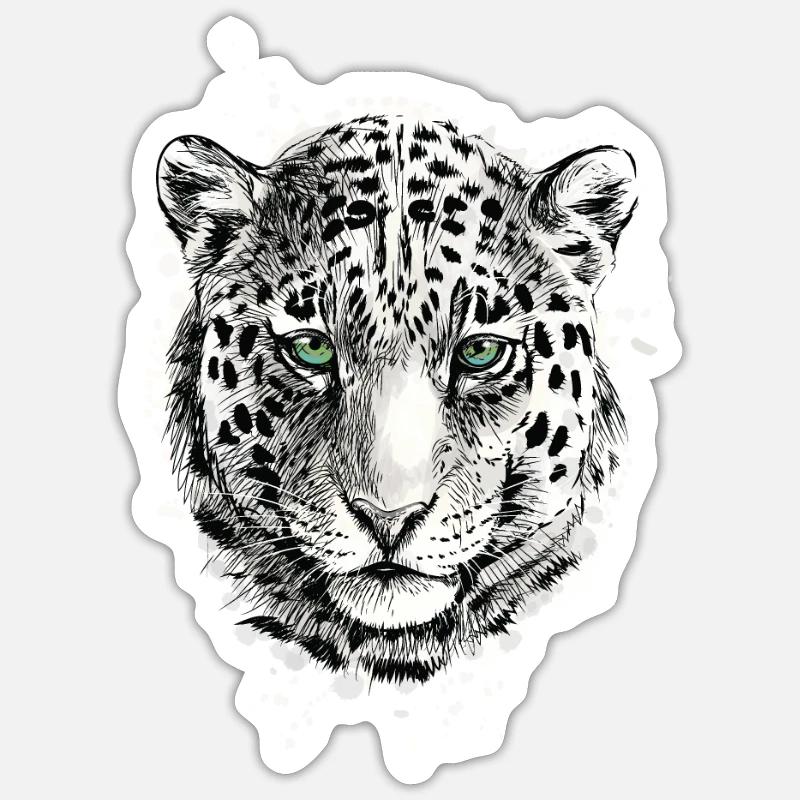 Schneeleopard Sticker Größe S (10 x 10 cm)