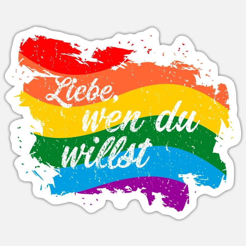 Liebe wen du willst - Sticker Größe S (10 x 10 cm) - Mattweiß