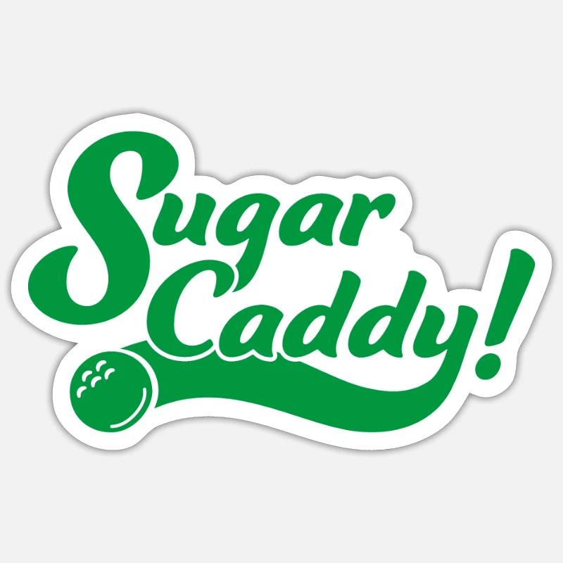 Suagr Caddy Golf Golfplatz - Sticker Größe S (10 x 10 cm) - Mattweiß