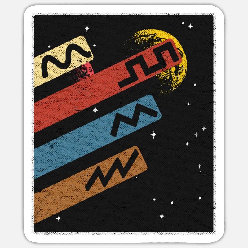 Analog Synthesizer Space Planets Synths Modular - Sticker size S (10 x 10 cm) - white matte