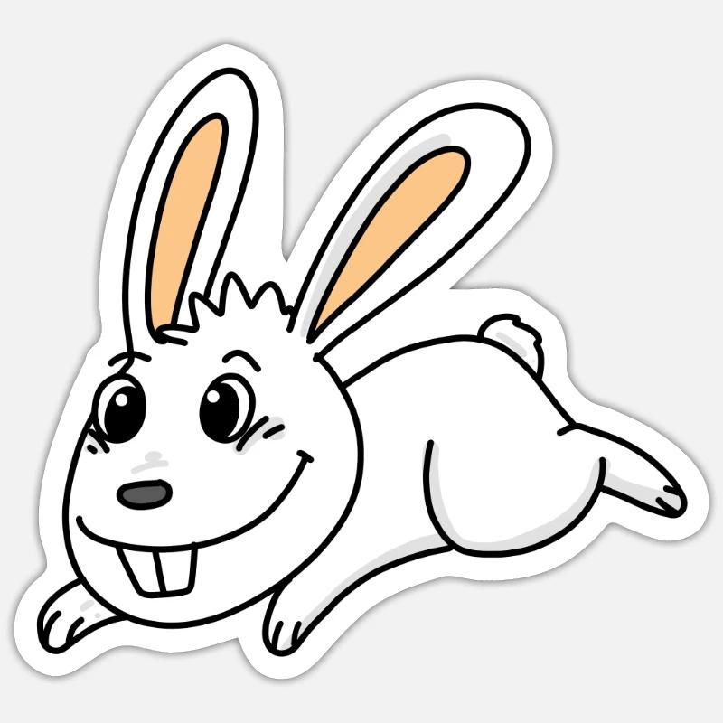 Rabbit easter - Sticker size S (10 x 10 cm) - white matte