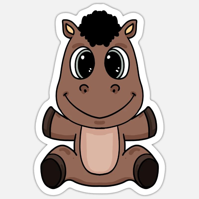 Pferd - Sticker Größe S (10 x 10 cm) - Mattweiß