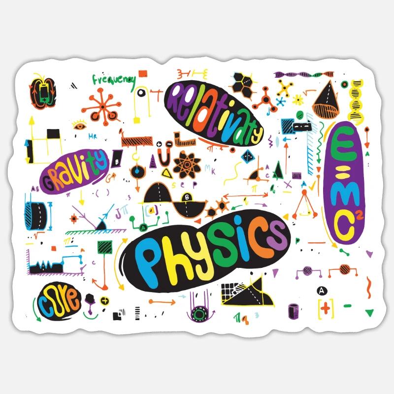 Physique math formule nerd professeur enseignant tuteur Sticker taille S (10 x 10 cm)