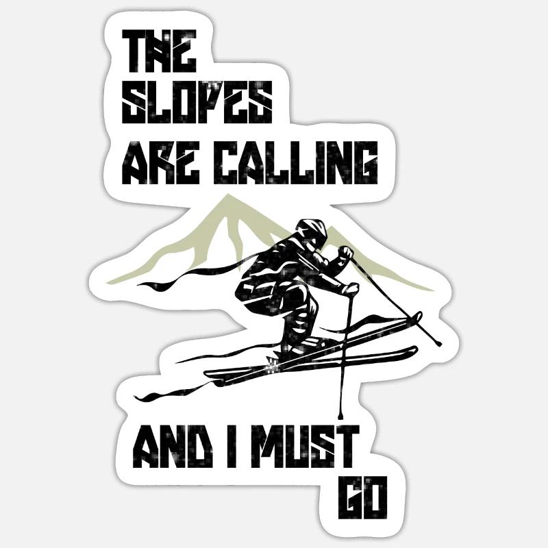 ski - Sticker size S (10 x 10 cm) - white matte