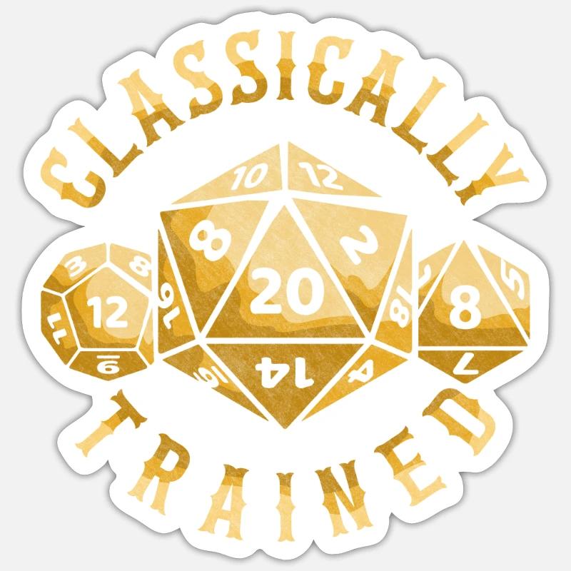 Classically Trained D20 Dice RPG Gift Tabletop - Sticker Größe S (10 x 10 cm) - Mattweiß