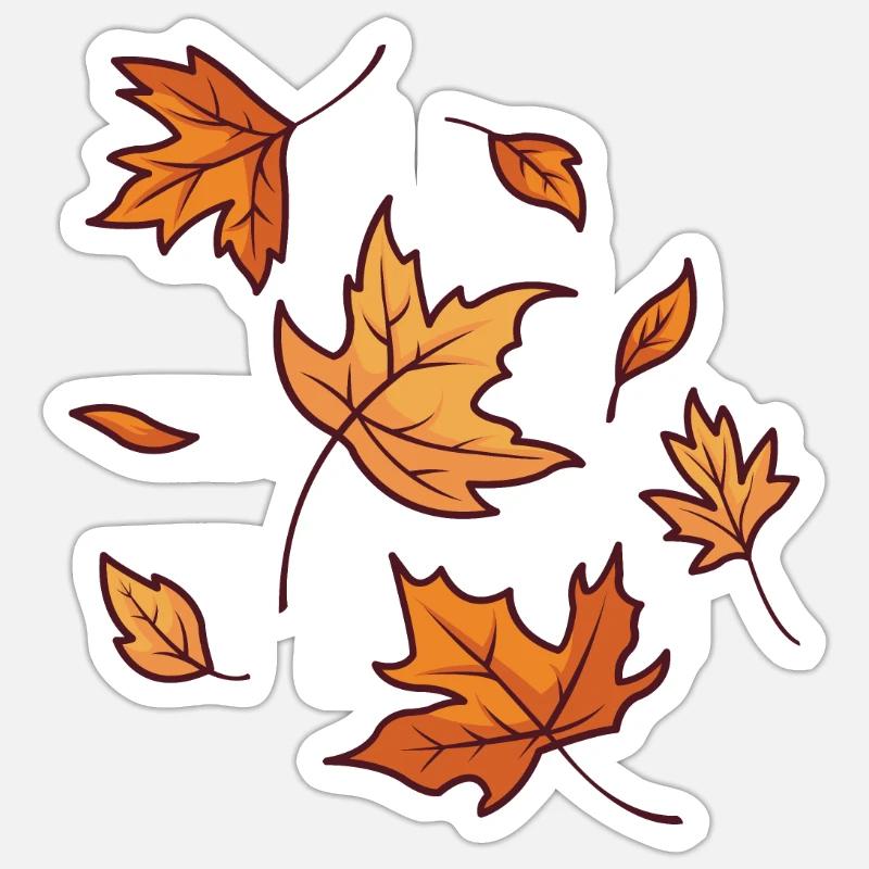 Fall Leaves - Sticker size S (10 x 10 cm) - white matte