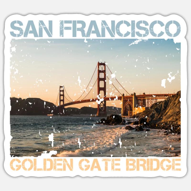 San Francisco - Sticker taille S (10 x 10 cm) - blanc mat