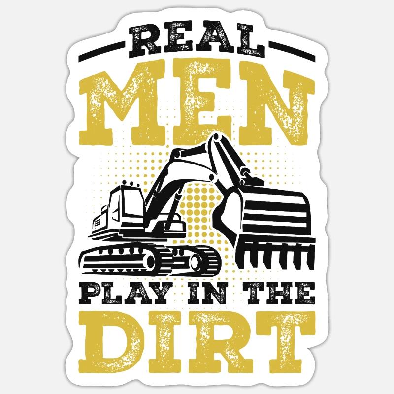 Excavator operator Sticker size S (10 x 10 cm)