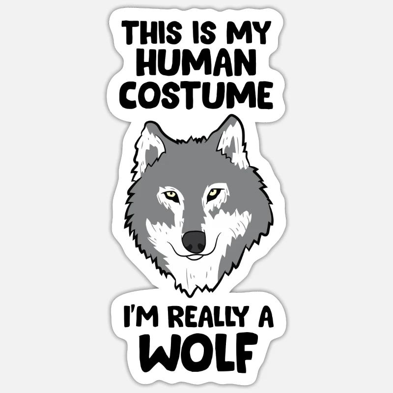 Wolf Liebhaber Geschenk Ich Bin Wirklich Ein Wolf - Sticker Größe S (10 x 10 cm) - Mattweiß