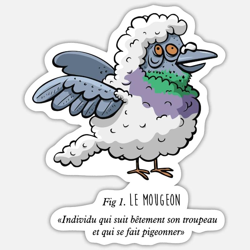 Der Mougeon - Sticker Größe S (10 x 10 cm) - Mattweiß