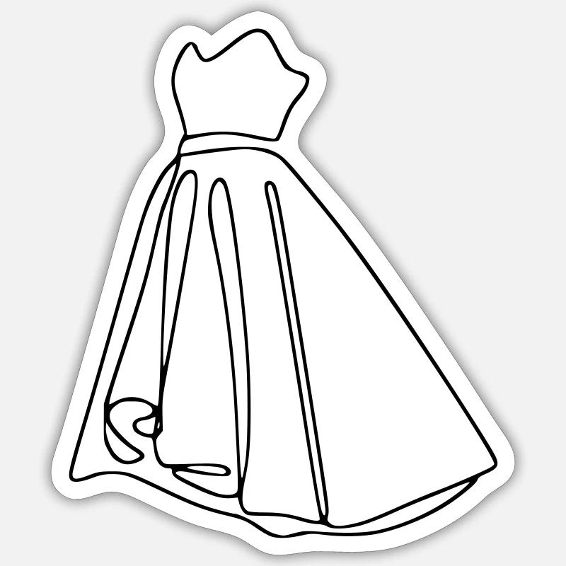 Kleid Mode Kunst Geschenk Geschenkidee Sticker Größe S (10 x 10 cm)